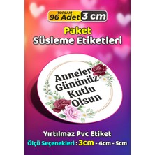 Sb Store Anneler Günü Ambalaj Hediye Paket Süsleme Etiketi Model 236 - 96 Adet 3cm