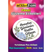 Sb Store Anneler Günü Ambalaj Hediye Paket Süsleme Etiketi Model 225 - 96 Adet 3cm
