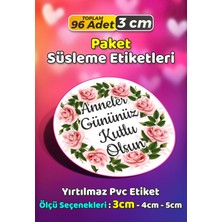 Sb Store Anneler Günü Ambalaj Hediye Paket Süsleme Etiketi Model 239 - 96 Adet 3cm