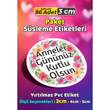 Sb Store Anneler Günü Ambalaj Hediye Paket Süsleme Etiketi Model 201 - 96 Adet 3cm