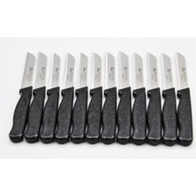 ERHCE Simli Meyve ve Sebze Bıçağı Alman Paslanmaz Çelik 12'li Siyah