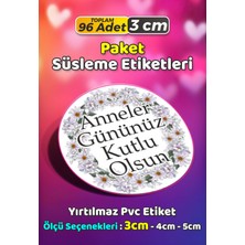 Sb Store Anneler Günü Ambalaj Hediye Paket Süsleme Etiketi Model 261 - 96 Adet 3cm