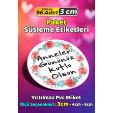 Sb Store Anneler Günü Ambalaj Hediye Paket Süsleme Etiketi Model 269 - 96 Adet 3cm