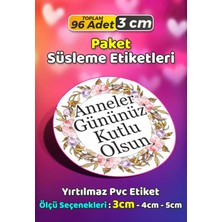 Sb Store Anneler Günü Ambalaj Hediye Paket Süsleme Etiketi Model 220 - 96 Adet 3cm