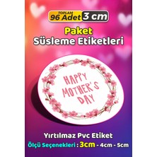 Sb Store Anneler Günü Ambalaj Hediye Paket Süsleme Etiketi Model 241 - 96 Adet 3cm