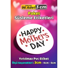 Sb Store Anneler Günü Ambalaj Hediye Paket Süsleme Etiketi Model 252 - 96 Adet 3cm