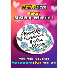 Sb Store Anneler Günü Ambalaj Hediye Paket Süsleme Etiketi Model 255 - 96 Adet 3cm