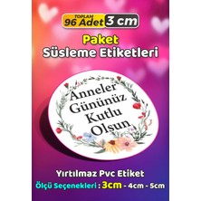 Sb Store Anneler Günü Ambalaj Hediye Paket Süsleme Etiketi Model 272 - 96 Adet 3cm