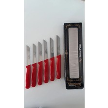 ERHCE Simli Meyve Bıçağı Alman Paslanmaz Çelik 6'lı Kırmızı