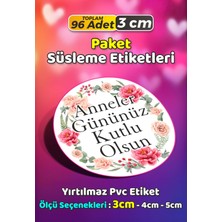 Sb Store Anneler Günü Ambalaj Hediye Paket Süsleme Etiketi Model 234 - 96 Adet 3cm