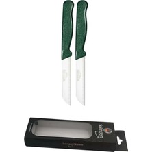 ERHCE Yeşil Simli 2li Meyve Sebze Bıçağı Alman Paslanmaz Çelik