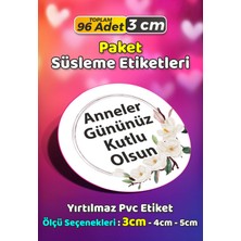 Sb Store Anneler Günü Ambalaj Hediye Paket Süsleme Etiketi Model 228 - 96 Adet 3cm