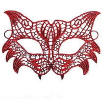 Gray Line Gry Kırmızı Dantel Masquerade Maskesi 8 No Nel1