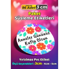 Sb Store Anneler Günü Ambalaj Hediye Paket Süsleme Etiketi Model 251 - 96 Adet 3cm