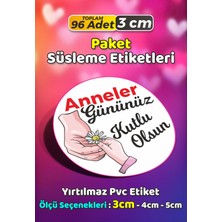 Sb Store Anneler Günü Ambalaj Hediye Paket Süsleme Etiketi Model 246 - 96 Adet 3cm