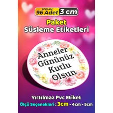 Sb Store Anneler Günü Ambalaj Hediye Paket Süsleme Etiketi Model 264 - 96 Adet 3cm