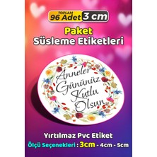 Sb Store Anneler Günü Ambalaj Hediye Paket Süsleme Etiketi Model 265 - 96 Adet 3cm