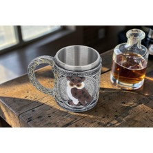 Elifeshop 3D Baykuş Tasarımlı Kupa Paslanmaz Çelik Iç Hazneli Kulplu Dekoratif Bardak 400 ml