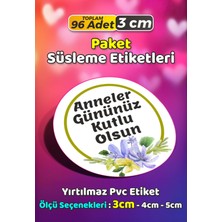 Sb Store Anneler Günü Ambalaj Hediye Paket Süsleme Etiketi Model 226 - 96 Adet 3cm