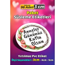 Sb Store Anneler Günü Ambalaj Hediye Paket Süsleme Etiketi Model 238 - 96 Adet 3cm