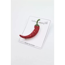 Herşey Trend Herşeytrend Biber Broş - Kırmızı