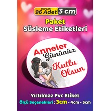Sb Store Anneler Günü Ambalaj Hediye Paket Süsleme Etiketi Model 242 - 96 Adet 3cm