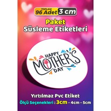 Sb Store Anneler Günü Ambalaj Hediye Paket Süsleme Etiketi Model 259 - 96 Adet 3cm