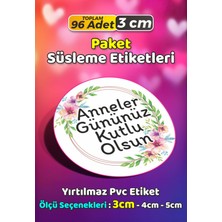 Sb Store Anneler Günü Ambalaj Hediye Paket Süsleme Etiketi Model 224 - 96 Adet 3cm