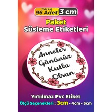 Sb Store Anneler Günü Ambalaj Hediye Paket Süsleme Etiketi Model 270 - 96 Adet 3cm