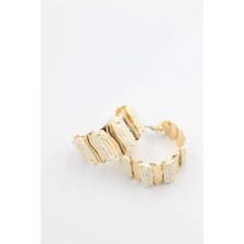 Herşey Trend Herşeytrend Hasır Halka Küpe - Krem