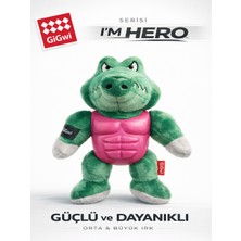 GiGwi I'm Hero Serisi Tpr Dokulu Sesli Timsah Peluş Köpek Oyuncağı - Ekstra Güçlendirilmiş Gövde