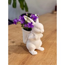 Obliva Dekoratif Tavşan Saksı – Minimal Tasarım Çiçeklik & Ev Dekoru