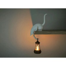 Obliva Sarkıt Kedi Raf Süsü | Dekoratif Kedi Figürü |