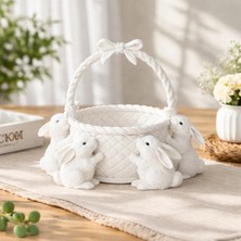 Obliva Sevimli Tavşan Figürlü Dekoratif Sepet – Cuddle Hug Basket | Paskalya & Hediye Sepeti