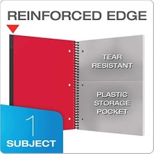 Savlar Store Spiral Defter 3'lü Paket, 1 Konu, Üniversite Kuralı, Dayanıklı Plastik Kapaklar, Güçlü Bobin, 1 Cep, 8,5 x 11, 100 Yaprak, Mavi, Kırmızı, Yeşil (89801)