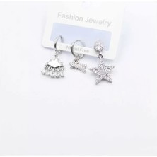 Herşey Trend Herşeytrend 3'lü Yıldız Küpe - Gümüş