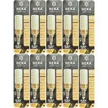(10 Adet) Heka 10W (70W) Sarı-Günışığı-Beyaz E14 Duylu Üç Renkli LED Mısır Ampul