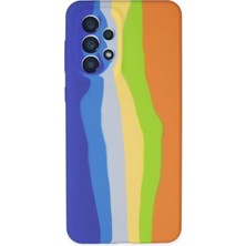 Twin Store Galaxy A73 5g Kılıf Ebruli Lansman Silikon - Mavi-Turuncu
