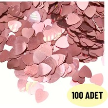 Zafrak Reklam Dekor Süs Ayna Rose Kalp Pleksi Dekoratif 2.5 cm Pleksi Kendiden Yapışkanlı 100 Adet