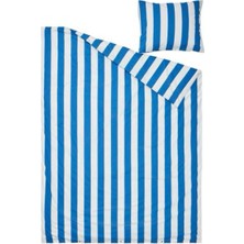 IKEA Slanhöstmal Tek Kişilik Nevresim Seti, Mavi-Beyaz, 150X200/50X60 cm 80579006