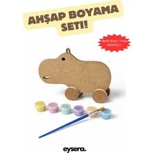 Eysera Ahşap Boyama Seti, Su Aygırı – Çocuk Aktivite & Hobi Oyuncak, Montessori Eğitici Set