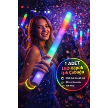Toyfest LED Köpük Işık Çubuğu 40 cm Rgb Işıklı Parti Konser Düğün Doğum Günü Eğlence Cheer Stick Tek Mod Rgb