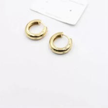 Herşey Trend Herşeytrend Taşlı Halka Küpe - Altın