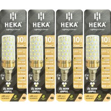 (4 Adet) Heka 10W (70W) Sarı-Günışığı-Beyaz E14 Duylu Üç Renkli LED Mısır Ampul