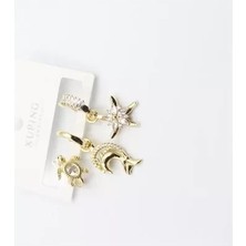 Herşey Trend Herşeytrend 3'lü Xuping Küpe - Altın