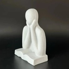 Obliva 3D Baskı Minimalist Okuyan Adam Dekoratif Biblo