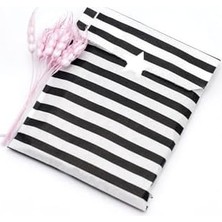 Savlar Store Puantiye Desenli 50 Adet Kese Kağıdı, Beyaz-Siyah, 11X20 cm