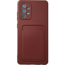 Twin Store Galaxy A72 Kılıf Kelvin Kartvizitli Silikon - Bordo