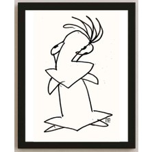 Karikatural Nezih Danyal Tipler Kişiye Özel Sertifikalı Sınırlı Fine Art Karikatür Baskı NTP00113