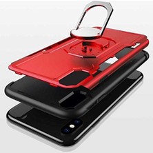 Savlar Store X/xs Uyumlu Darbeye Karşı Dayanıklı Standlı Yüzüklü Tank Kılıf (Siyah, X/xs)